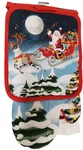 3PC Kitchen Set: Pot HOLDER,1 Oven Mitt & Towel,winter, Santa's Sleigh,bh. Fixed Price $12.99.