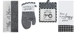 4 Piece Black And White Farmhouse Country Kitchen Linen Set - 2 Towels, Oven .... Fixed Price $23.30.