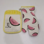 Kate Spade 2PC Summer Fun Watermelon Oven Pot Holder & Mitt Set Yellow. Fixed Price $20.00.
