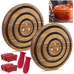 Laiamer 2PCS Magnetic Wooden Trivets For Hot Pots & Pans, Heat Resistant Acacia. Fixed Price $69.76.