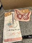 New Dolly Parton Kitchen Towel & Pot Holder Set Will Always Love You Butterfly. Fixed Price $15.19.