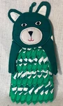 Handmade Fold Art Bear Potholder Thailand Fabric Oven Mitt Novelty Kitchen Decor. Fixed Price $8.00.