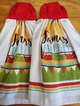 Set Of 2 Handmade Hanging Kitchen Towels. Fixed Price $12.99.