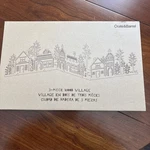 Crate & Barrel 3-PIECE Laser Cut Wood Village Set Original Box (2015). Fixed Price $34.00.