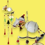 Vintage Tii Collections Fly Snowman Wind Chime 24" Christmas Decor Stained Glass. Fixed Price $29.50.