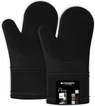 Silicone Oven Mitts Black 500F Heat Resistant Grippy Design New. Fixed Price $23.98.