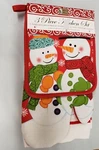 3 Pc Kitchen Set: Jumbo Pot HOLDER,1 Oven Mitt & Towel, 2 Winter Snowmen, Bh. Fixed Price $11.99.