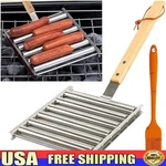 Portable Hot Dog Roller Grill Stainless Steel Hands-free Outdoor Cooking Device. Fixed Price $19.13.