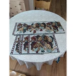 Manual Woodworkers Table Runner & Placemats Multicolor Caroling Bears. Fixed Price $25.00.