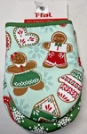 T-fal Mini Oven Mitts Gingerbread Green Red 100% Cotton Silicone Nwt. Fixed Price $18.99.