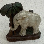 Unique Brush Holder Holzschnitzereien Elephant By Palm Tree 6" Victor Michel. Fixed Price $21.50.