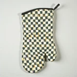 Mackenzie-childs Courtly Check Oven Mitt Black White Glove Pre-owned. Fixed Price $39.99.
