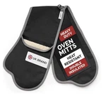 Muldale Double Oven Mitt Heat Resistant Cotton Black Uk Made Long Gloves. Fixed Price $17.90.