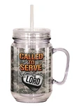 Spoontiques "called To Serve Lord" Mason Jar Pool Mug Cup Plastic 4 Pack. Fixed Price $35.00.