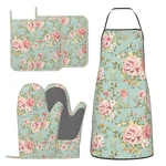 Oven Mitts And Pot Holders With Apron Set Of 5 Silicone Kitchen P.... Fixed Price $37.43.