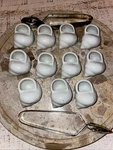 Vintage Hic Porcelain Escargot Snail Pots Set 11 W/holders Japan. Fixed Price $69.99.