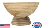 Creative Co-op Ridged Mango Wood Footed Bowl, Brown 8" Decorative Centerpiece. Fixed Price $44.35.