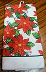 Kitchen Hand Towel 15"X25" Christmas White W/red Poinsettias Dish Drying Mat 922. Fixed Price $7.99.