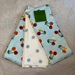 Kate Spade Cherry Blue Polka Dot Pattern Kitchen Towels Set Of 3 Nwt. Fixed Price $35.00.