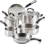 Farberware Brilliance Stainless Steel Cookware Pots And Pans Set With Kitchen. Fixed Price $134.96.