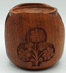 Vintage Pier 1 Teak Wooden Coasters Handcarved Flowers Set Of 6 With Holder. Fixed Price $20.00.