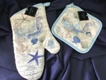 Avanti Antigua Oven Mit Potholder Set Seashells Nautical New With Tags!. Fixed Price $16.99.