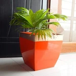 Midland Metal Planter Indoor Outdoor Balcony Tapered Pot Set Of 2 Orange. Fixed Price $286.51.