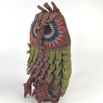 Vintage Handmade Owl Oven Mitt Potholder Brown Green Folk Art Embroidered Retro. Fixed Price $18.00.