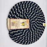 Vintage County Braid Chair Pad 16 Inch Round Navy New Old Stock Made Usa. Fixed Price $19.99.
