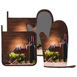 Mifsoiavv Wine Oven Mitts And Pot Holders Sets Silicone Vintage Glasses .... Fixed Price $33.40.
