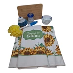 Sunflower Kitchen Set Towels Cutting Board Ramekins Dish Brush Bundle. Fixed Price $29.99.