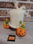 Kohls Halloween Jack Lantern Pumpkin Pillar Candle Holder Includes Nos. Fixed Price $15.49.