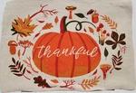 Set Of 2 Sack Woven Fabric PLACEMATS,13"X19",HARVEST,THANKFUL Pumpkin &leaves,hc. Fixed Price $11.99.