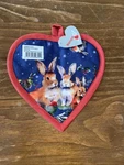Nwt Monique Heart Shaped Potholder With Rabbits And Birds. Fixed Price $12.99.