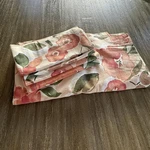 Sur La Tablecloth Napkin Set Floral Cotton Spring Pink Green Flowers. Fixed Price $44.99.
