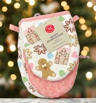 Nwt Martha Stewart Mini Oven Mitts (2) Pink Gingerbread Candy Treats 100% Cotton. Fixed Price $25.00.
