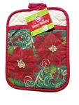 Elrene Home Fashions 100% Cotton Multicolor Holiday Poinsettia Pot Mitts. Fixed Price $15.00.