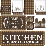 Kitchen Set Towels And Rugs Oven Mitts Pot Holders Farmhouse. Fixed Price $35.99.