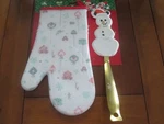 Disney-holiday Mickey Snowman Silicone Oven Mitt & Spatula Set. Fixed Price $13.00.