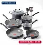 T-fal Ultimate Hard Anodized 12-PIECE Ceramic Nonstick Cookware Set, Oven Safe. Fixed Price $286.86.