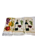 Mainstays Kitchen Towels 3-PIECE Set Cotton Fruit & Wine Bottle Print. Fixed Price $25.00.