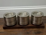 Benzara 24151 Cool Modern Metal Wood Candle Holder. Fixed Price $45.00.
