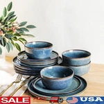 Unique Reactive Glaze Kitchen Home Dinnerware Set Ceramic Plates Bowls Safe New. Fixed Price $106.32.