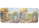 Mcgowan Mfg Tuftop Cottage Garden Tempered Glass Small Cutting Boards Pair. Fixed Price $30.00.