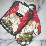 Mainstays 2-PIECE Cotton Potholder & Oven Mitt Set Food/kitchen Chef Design. Fixed Price $14.00.