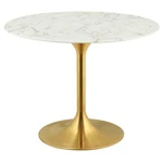 Hawthorne Collections Faux Marble Gold Dining Table Round Scratch Resistant 3.... Fixed Price $927.99.