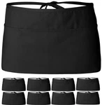 Black Server Waist Aprons Half 12 Pack. Fixed Price $46.00.