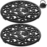 Coloch 2 Pack Cast Iron Trivet With Pegs, 4.6 Inch Round Metal Black. Fixed Price $26.99.