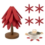 Tuiuzxy Silicone Trivets Mat Set For Hot Dishes - Tree With Stand Red. Fixed Price $30.54.