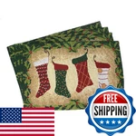 Tache Festive Christmas Holiday Hang My Stockings By The Fireplace Woven Tapestr. Fixed Price $45.52.